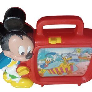 Vintage 1980s Disney Mickey Mouse and Friends Wind Up Musical TV Screen Kids Toy